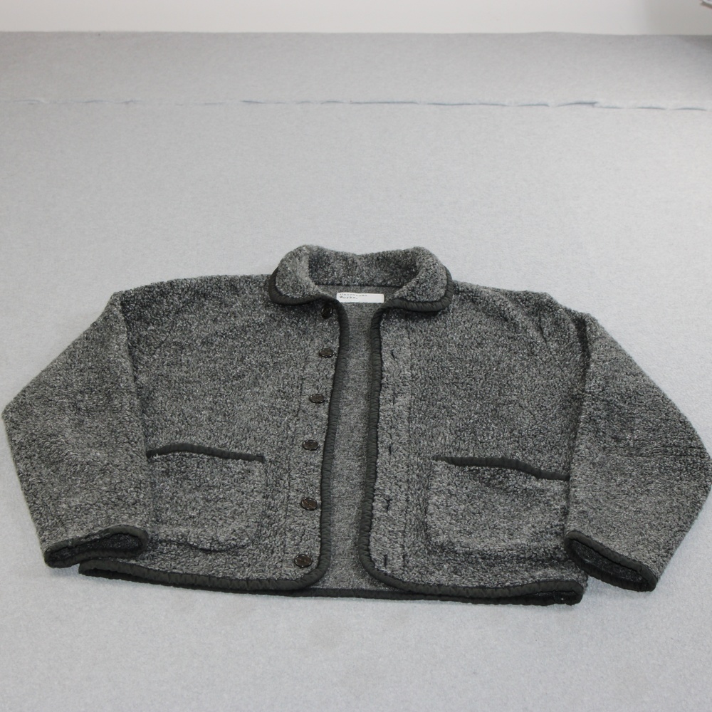 Universal Works Jacket Men Medium Gray Wool Fleece Barn Chore Portugal READ